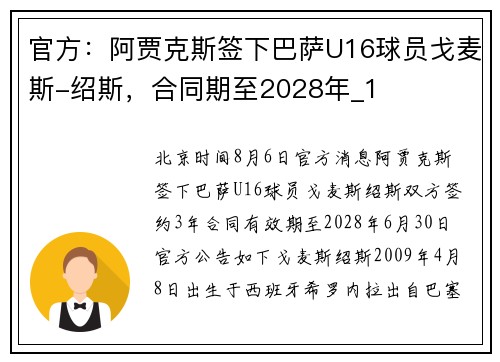 官方：阿贾克斯签下巴萨U16球员戈麦斯-绍斯，合同期至2028年_1